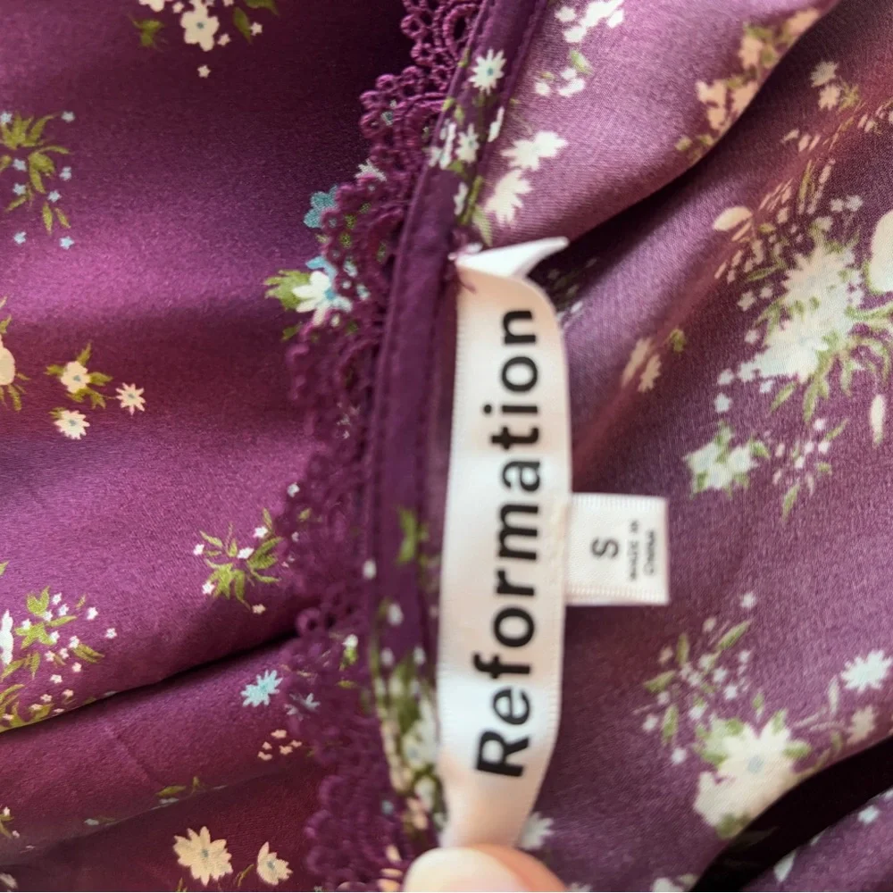 Reformation Keaton Floral Print Silk Mini Dress - Picture 5 of 5